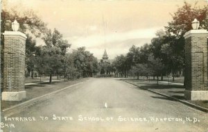 Wahpeton North Dakota Entrance State School Science 1940s Photo Postcard 21-4864