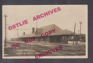 Tama IOWA RPPC 1912 DEPOT Train Station C. & N.W. RR nr Toledo Marshalltown
