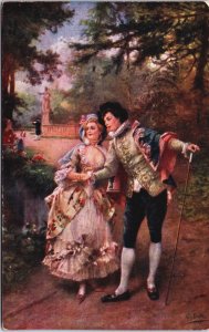 Romantic Couple Detti Don Juan Vintage Postcard C114