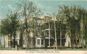 c1910 Postcard; Concordia KS, St. Joseph's Hospital, Cloud County, Posted