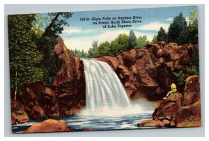 Vintage 1940's Postcard Elgin Falls Baptism River Lake Superior Minnesota