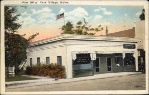 York Village Maine ME Post Office c1920 Postcard