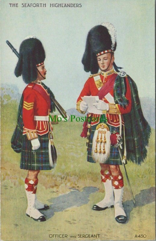 Military Postcard - The Seaforth Highlanders, Officer & Sergeant  RS27676