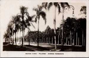 Argentina Buenos Aires Palermo Avenida Sarmiento Vintage RPPC C202