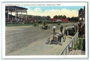 c1920's Automobile Racing At Eastern States Exposition Springfield MA Postcard