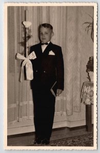 RPPC Young Boy First Holy Communion Horst Kouppa 1958 Photo Postcard R24