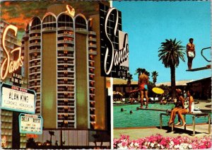 Las Vegas, NV Nevada  SANDS HOTEL & CASINO Night & Pool ca1970's 4X6 Postcard