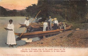 CRUCES PANAMA CANAL ZONE STAMP #22 POSTCARD (c.1907)