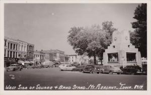 Iowa Mt Pleasant West Side Square & Band Stand  Real Photo