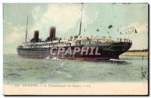 Old Postcard Boat Ship Le Havre The Transatlantic Savoy