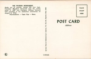 The Pilgrim Monument Provincetown Cape Cod MA Postcard PC473