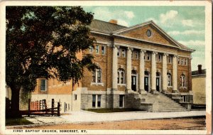 First Baptist Church, Somerset KY Vintage Postcard H65