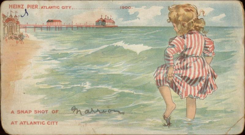 Atlantic City NJ Heinz Pier 1900 3.33x6.5 Inches Private Mailing Card