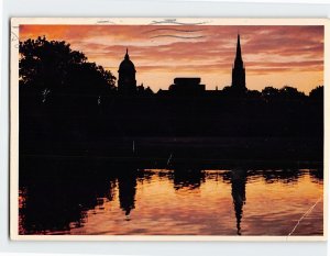 Postcard Day Breaks Campus University of Notre Dame Indiana USA