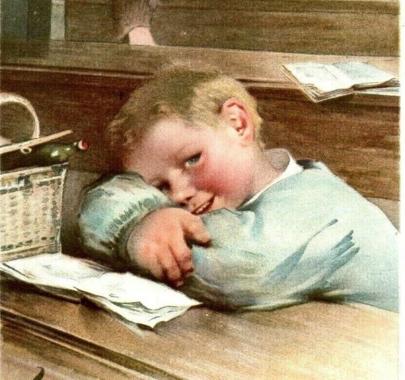 1902 Spencerian Pen Co. Victorian Trade Card Adorable Boys 7T