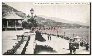 Old Postcard Monaco Monte Carlo terraces overlooking Cap Martin