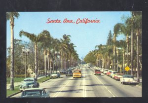 SANTA ANA CALIFORNIA STREET SCENE OLD CARS VINTAGE POSTCARD