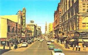 Denver CO 16th Street Movie Marquees Swift's Ice Cream Old Cars. Postcard,