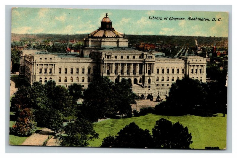 Vintage 1911 Postcard Panoramic View of the Library of Congress Washington DC