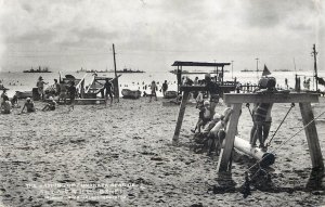 Japan the bathing of Funakata seaside postcard