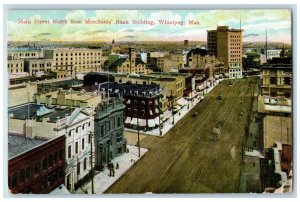 Winnipeg Manitoba Canada Postcard Main Street North from Merchants Bank 1907