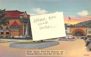 Library, World War Memorial, Rickards Memorial Oil City, Pennsylvania PA  