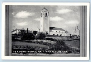 Boise Idaho ID Postcard OSL Depot Howard Platt Gardens General View 1940 Vintage