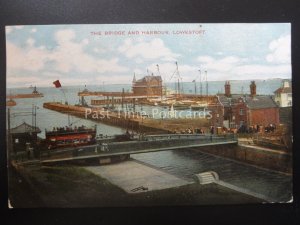 Suffolk LOWESTOFT The Bridge & Harbour c1909 Old Postcard