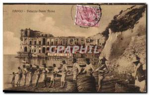 Postcard Old Napoli Villa Donn'Anna Pecheurs