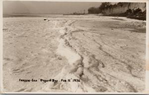 Frozen Sea Pegwell Bay Ramsgate UK Kent c1936 Carr & Son RPPC Postcard E57