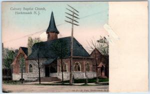 HACKENSACK, New Jersey  NJ   Handcolored  CALVARY BAPTIST CHURCH  1900s Postcard