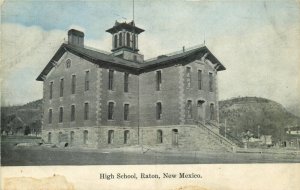 1920s Raton New Mexico  High School Vintage Postcard