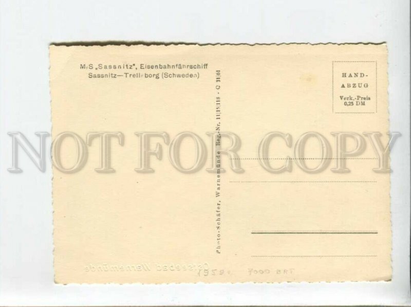 3092459 GERMAN ship M/S Sassnitz Sassnitz-Trellsborg Old PC