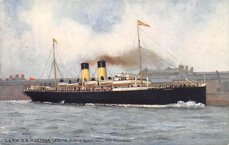 SS Hibernia Royal Mail Writing on back, missing stamp 