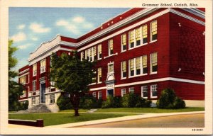 Linen Postcard Grammar School in Corinth, Mississippi