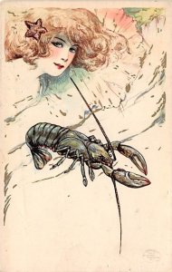 Artist Samuel Schmucker Art Nouveau Postcard