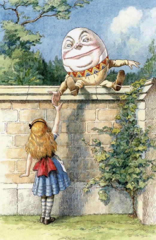 The Eggman Humpty Dumpty Alice In Wonderland 1927 Book Postcard