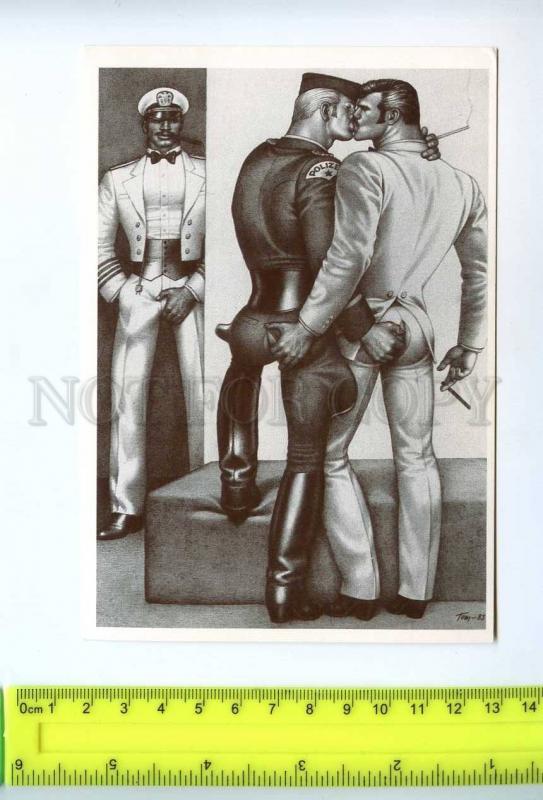 219193 Tom of FINLAND gay theme drawing old postcard