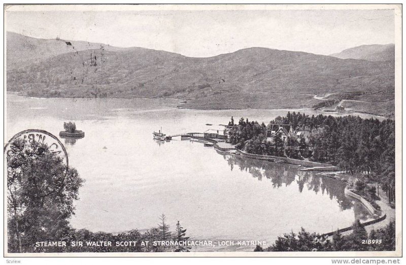 Steamer Sir Walter Scott At Stronachlachar, Loch Katrine, Scotland, UK, 1900-...