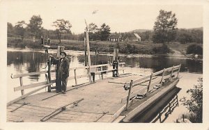 Gorham NH Ferry Across The River, Real Photo Postcard 