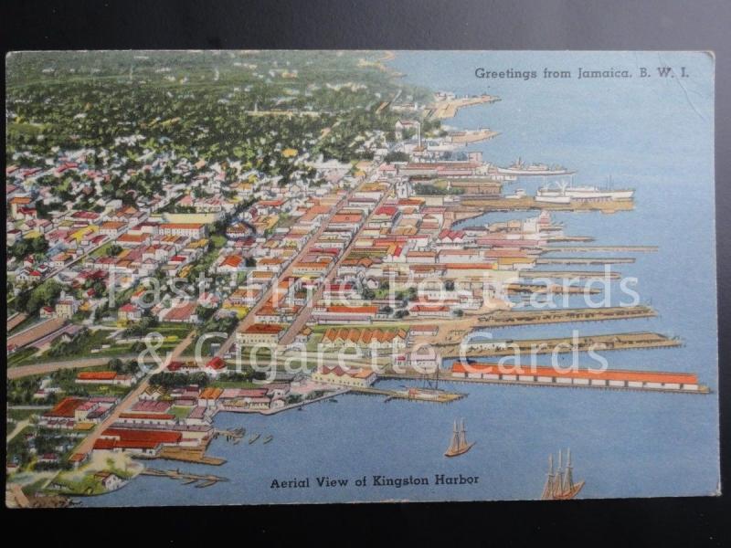 Old PC Jamaica: Aerial View of Kingston Harbour