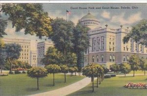 Ohio Toledo Court House Park And Court House 1945 Albertype