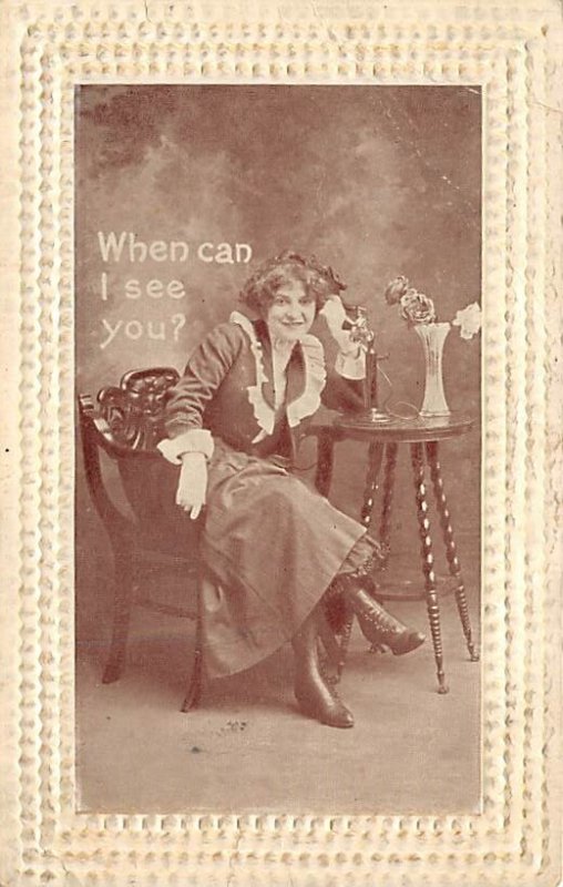 When can I see you Telephone / Communication 1910 Missing Stamp 