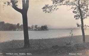 Quincy Michigan~Marble Lake Scene~1910 Parham RPPC Postcard