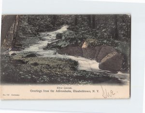 Postcard Silver Cascade, Greetings from the Adirondacks, Elizabethtown, New York
