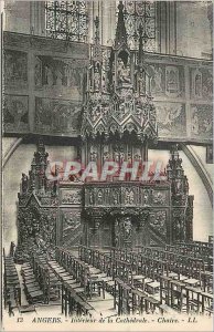 Old Postcard Angers Interior of the Cathedral Pulpit