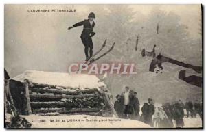 Old Postcard of Sports & # 39hiver Ski Skiing in Lioran jump on the large hill