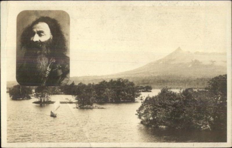 Hokkaido Japan & Aina Man Japanese Aboriginal Real Photo Postcard c1920 dcn 