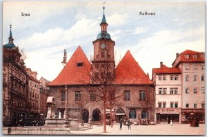 VINTAGE POSTCARD THE TOWN PLAZA AND HALL AT JENA GERMANY c. 1910 [Scarce]