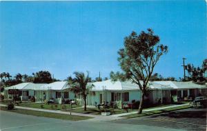 West Palm Beach Florida~El Patio Motor Court~People Sitting in Yard~50s Car